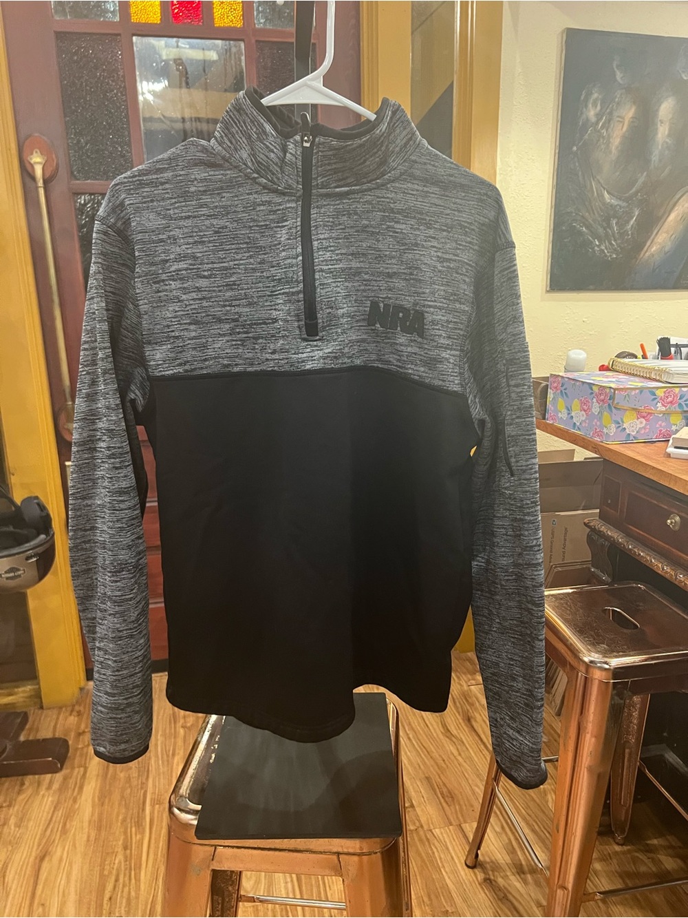 Men’s NRA Black & Gray Lightweight Quarter-Zip Shirt Jacket
